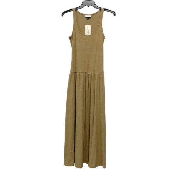 Universal Thread Women's Ribbed Drop Waist Knit Midi Slip Dress Brown Size Small - Picture 2 of 6